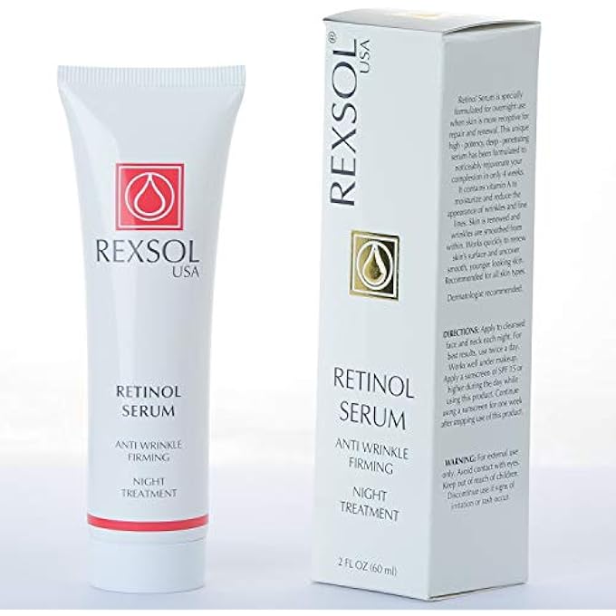 REXSOL RETINOL SERUM ANTI WRINKLE FIRMING | BEST ANTIOXIDANT SERUM FOR FACE | PURE VITAMIN C FOR FACE, PURE RETINOL VITAMIN SERUM | UTMOST ANTI WRINKLE SERUM FOR DEEP WRINKLE TREATMENT (2 FL OZ) - Image 1